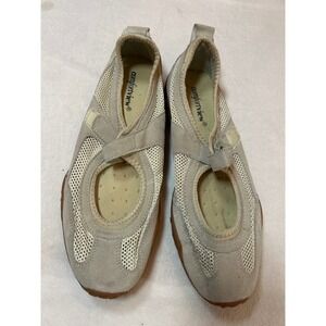 Comfortview Women's Slip On Mary Jane Mesh Breathable Shoes Gray Tan Size 9.5